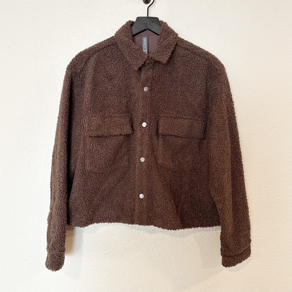 Vuori Jacket Womens M Sycamore Short Shirt Jacket Snap Button Fleece Brown Java - Picture 3 of 9